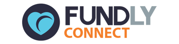 Graphic showing blue and orange Fundly Connect logo