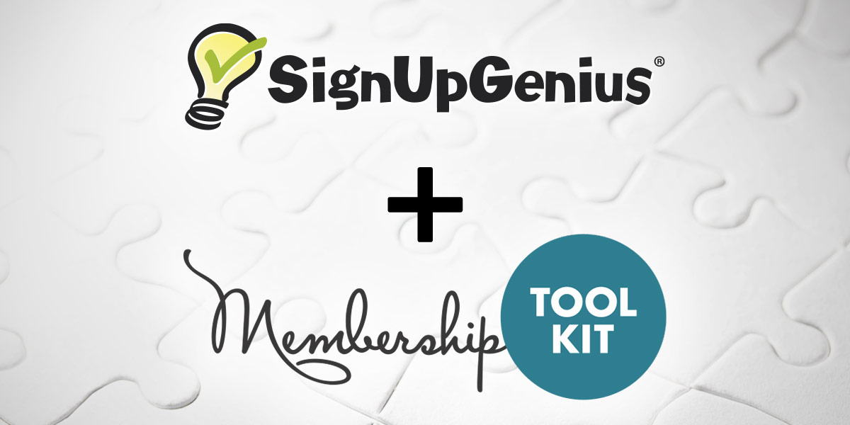 signupgenius and membership toolkit integrations graphic
