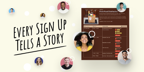 graphic of every sign up tells a story giveaway