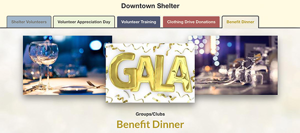 nonprofit shelter sign up tabbing
