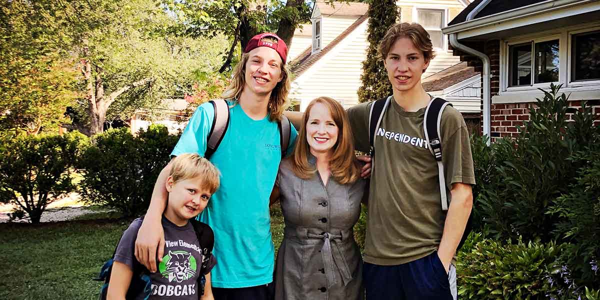 photo of Jennifer Folsom with her three sons