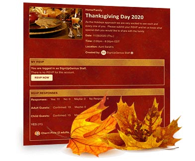 Holiday Dinner Sign Up