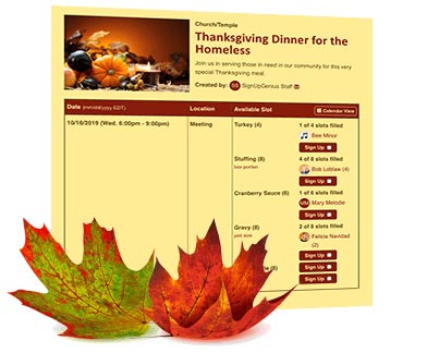 Thanksgiving Service Sign Up