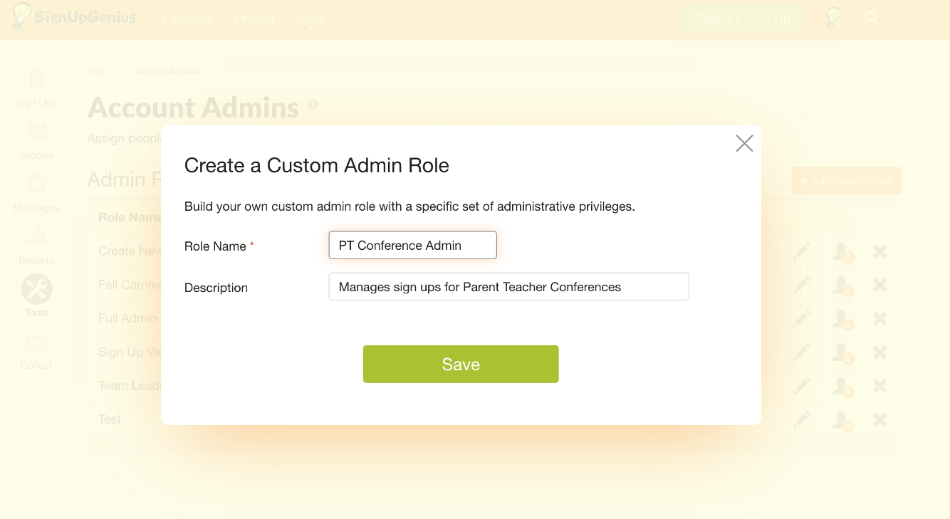 custom admin role