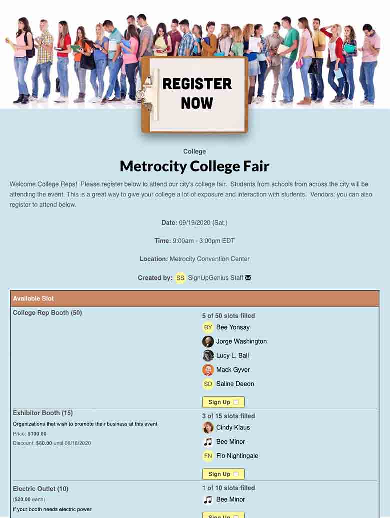 Organize a College Fair