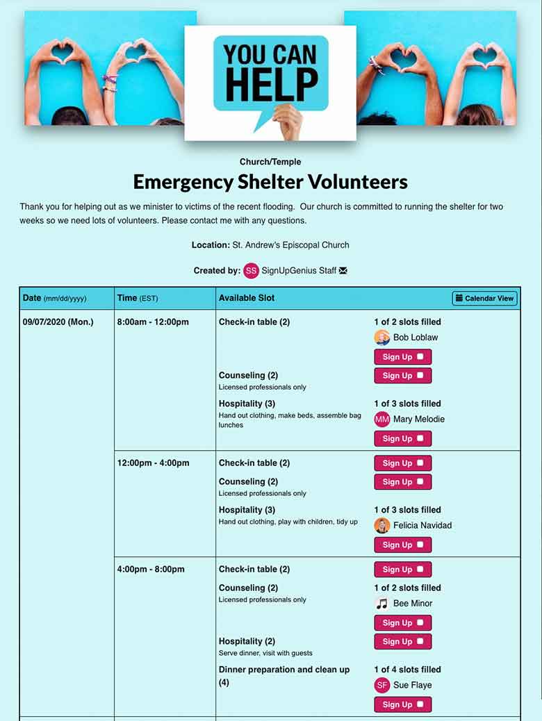 Organize Emergency Shelters
