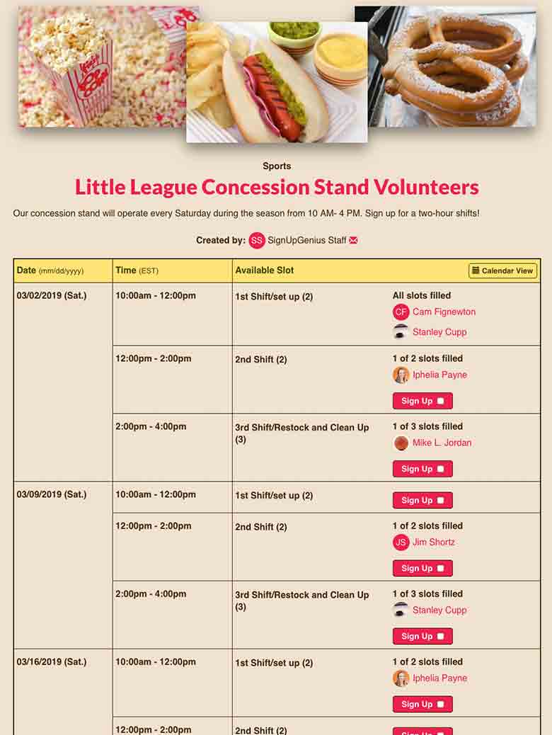 Manage Concession Stands
