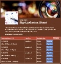 Photography Booking sign up sheet