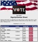Election Polls sign up sheet