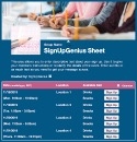 Exams sign up sheet