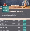 Back to School Time 5 sign up sheet